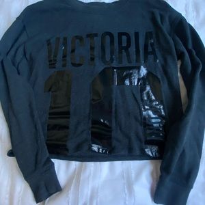 Victoria Sport Long Sleeve Cropped Workout Crewneck
